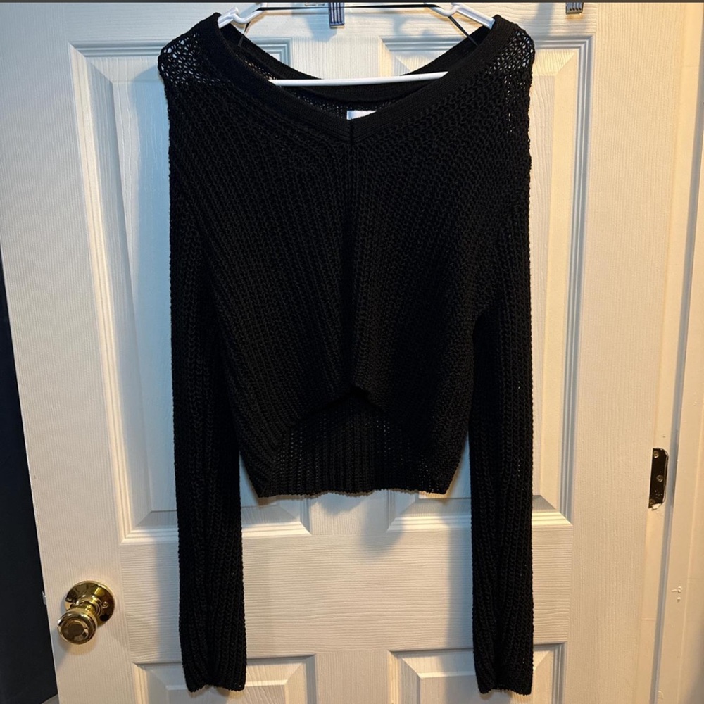 La Hearts Black V-Neck Sweater